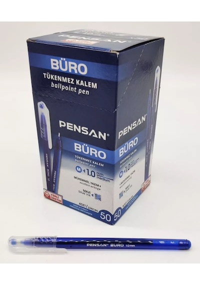 20 Adet Pensan 2270 Büro 1.0 Mm Mavi Tükenmez Kalem Ballpoint Mavi
