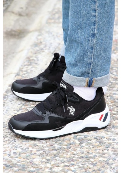 U.S. Polo Assn. 4M HUSKY 4FX Erkek  Siyah Sneaker