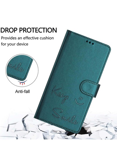 Nothing Phone 3 Uyumlu, Premium Pu Deri Kapaklı Cüzdan Kılıf Yeşil