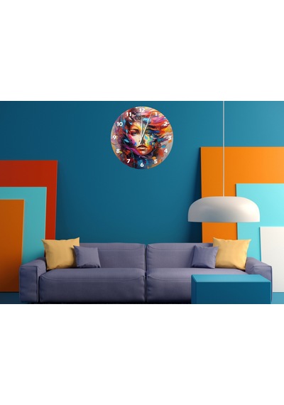 Ti-play Renkler Ve Güzellik 30x30cm Akrilik Dekoratif Modern Duvar Saati ÇOk Renkli