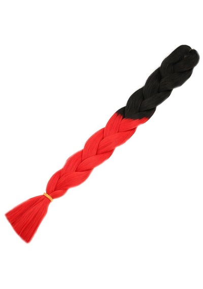 Afrika Örgülük Sentetik Ombreli Saç 100 Gr. - Siyah / Kırmızı