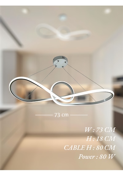 Ey Shop Beyaz Papyon Model 3 Renk Led Beyaz&sarı&günışı Avize Beyaz