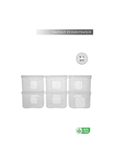 Saklama Kabı Sızdırmaz Kapak6 Lı Set Füme - Ölçü Kabı Hediyeli Çok Renkli
