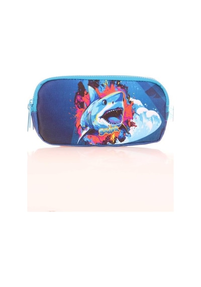 Kaukko Kids 3 Bölmeli Kalem Çantası Layer Shark Mavi L8185
