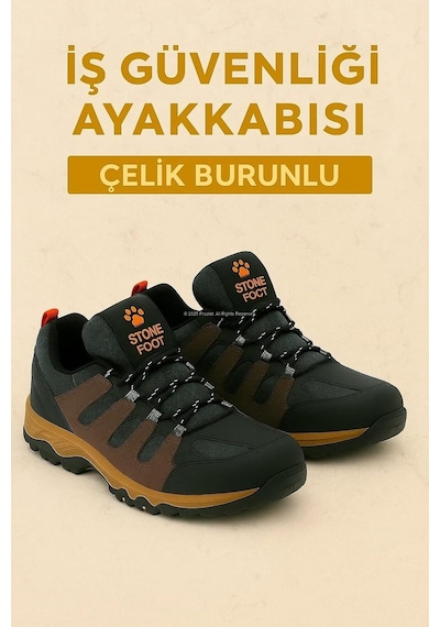Stone Foot İş Güvenliği Ayakkabısı, Çelik Burunlu, Nefes Alabilen, Çift Yoğunluklu Taban, Yağ Ve Petrole Dayan Genel