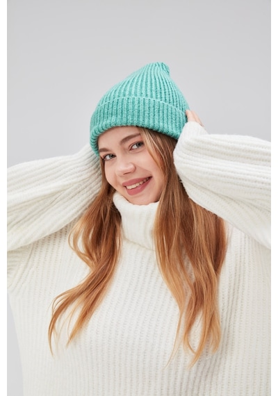 Derikem Basic Şık Standart Lüks Unisex Tiftik Bere Turkuaz