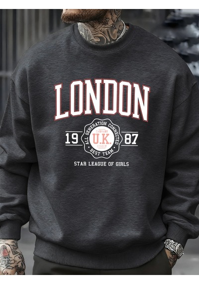 Startmore Startmorelondra İngiltere 1987 En İyi Takım Sporları Baskı Erkek Kazaklar Polar Günlük Kapüşonsuz Göml Antrasit