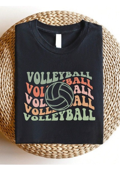 Flood Of Style Kadın Siyah Voleybol Baskılı Oversize