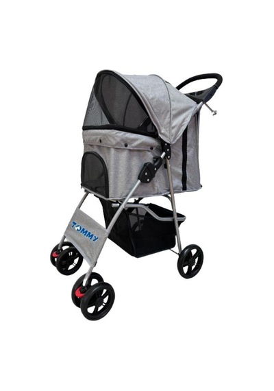 Tommy Evcil Hayvan Arabası Gri 80.5 x 45.5 x 101 CM Max 15 KG