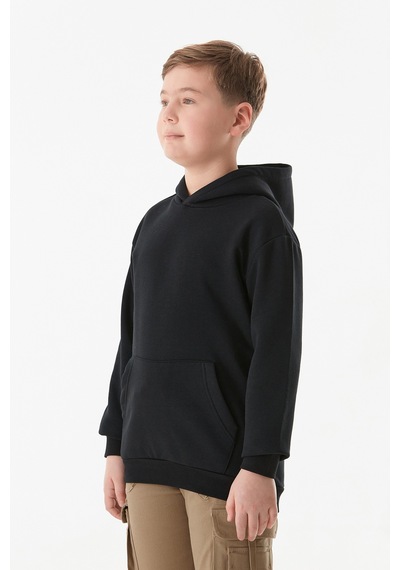 Fullamoda 3 İplik Kanguru Cepli Kapüşonlu Erkek Çocuk Sweatshirt 25kcck5258127380-siyah Siyah Fullamoda 3 İplik Kanguru Cepli Kapüşonlu Erkek Çocuk Sweatshirt 25kcck5258127380-siyah Siyah