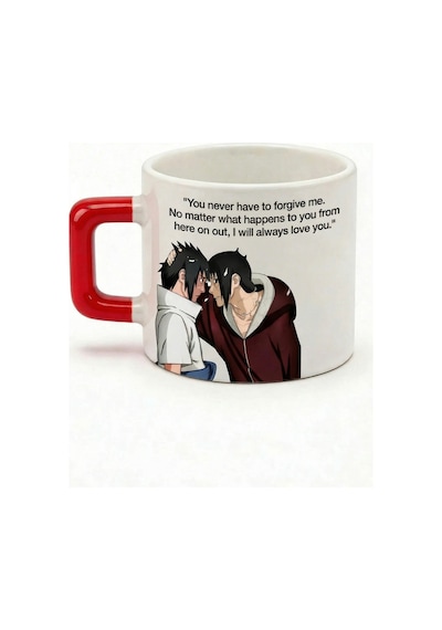 Itachi Sasuke Baskılı Seramik Hediye Kupa Bardak Kişiye Özel Kişiselleştirilebilir Anime Çok Renkli