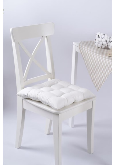 Altınpamuk Lüx Pofidik Sandalye Minderi Özel 9 Dikişli Bağcıklı 42x42cm 001