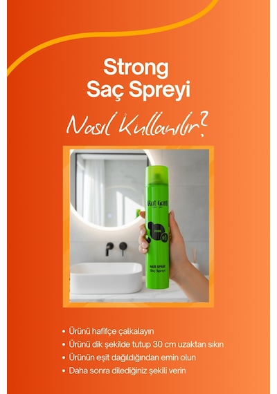 Akat Gardi Saç Spreyi Strong No:1 Yeşil 400 Ml