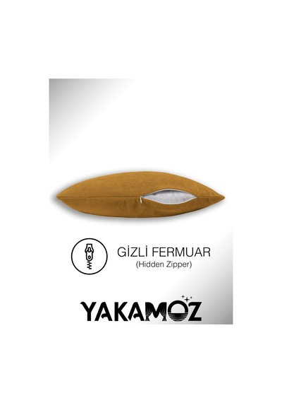 Br Yakamoz Balpeteği Sarısı Kırlent , Yastık Kılıfı Kadife Görünümlü Velvet Touch Serisi Bal