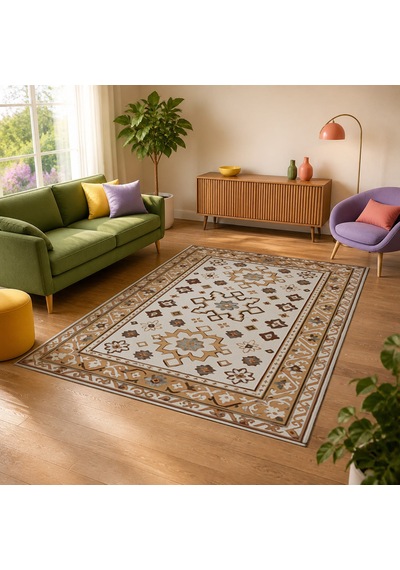 Kartela Halı Rustik Halı Jüt Taban Dokuma Halı Açık Gri - 200 X 300 Cm