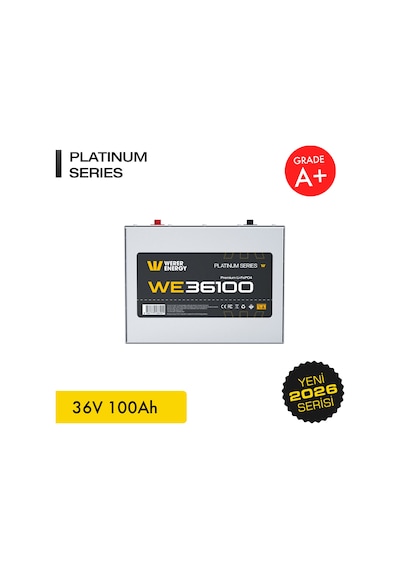 Werer Energy 36V 100Ah LiFePO4 Platinum Series Bluetooth'lu Lityum Demir Fosfat Akü