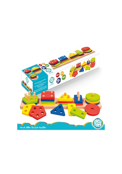 Circle Toys CIRCLE 101 Ahşap Geometrik Şekiller 5'li