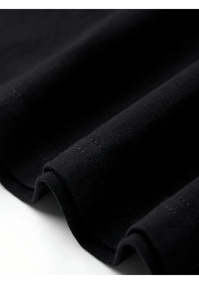 Oada Baskılı Oversize Bisiklet Yaka T-shirt - Beyaz Siyah