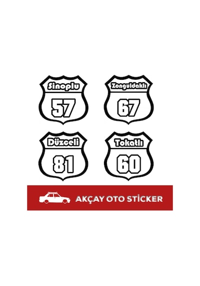 Şehir Sticker Plaka Sticker Şehir Ismi Sticker Araba Sticker