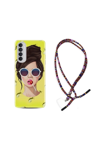 Oppo Reno 4 Pro Kılıf Rasta Boyun Askılı Lollipop Woman 1416