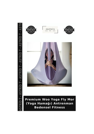 Premium Woo Yoga Fly Mor Yoga Hamağı Antrenman Bedensel Fitness