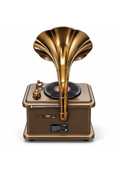 Ultratekno Fx-2503b Büyük Boy Retro Gramofon Tasarımlı Bluetooth Hoparlör Ve 3 Bant Radyo