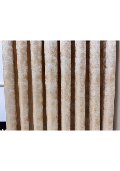 Nivemeshome İstanbul V-401 Gold 1/3 Sık Pileli Fon Perde Apm Gold