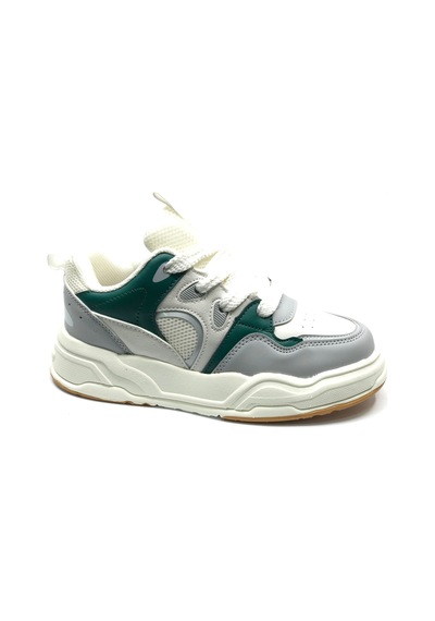 Cool Jacop Bağcık Görünümlü Cırt Cırtlı Sneaker Ortopedik Çocuk Spor Ayakkabı Yeşil