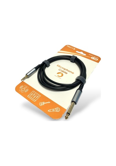 Fully 1.5metre 6.3mm Mono - 3.5mm Stereo Kablo - Siyah