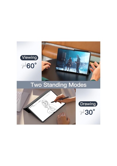 Samsung Galaxy S9 Plus 12.4 İnç Sm-x810 Tablet Kılıfı Akıllı Smart Uyku Modlu Katlanabilir Kılıf Arka Kapak