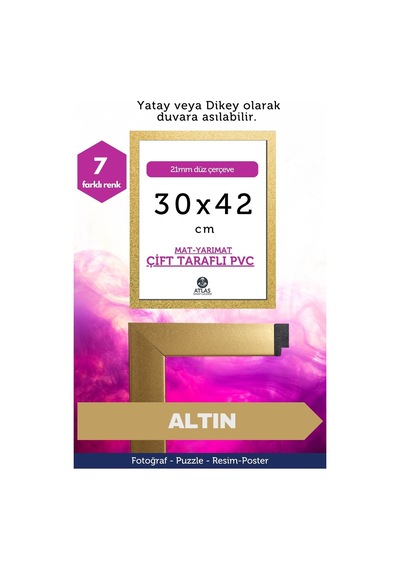 Altın-21mm-30x42 Cm Mat Pvc Li Camsız Fotoğraf Puzzle Belge Çerçeve Yatay Dikey Asılabilme. 79054342