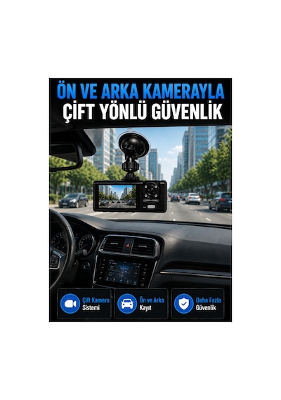 Wifi Çift Kameralıverı Araç İçi Kayıt Kamerası 1080p Full Hd 170 Geniş Açılı Araç Kamerası