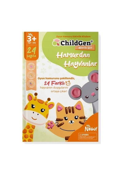 Hamurdan Hayvanlar Oyun Hamuru Aktivite Dergisi ve 3x50 Gr Doğal Oyun Hamuru