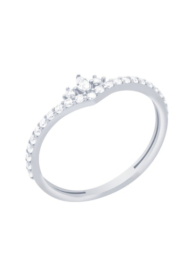 Diamond Line - Gülaylar - Beyaz Altın 14 Ayar Trend Yüzük (528823934)