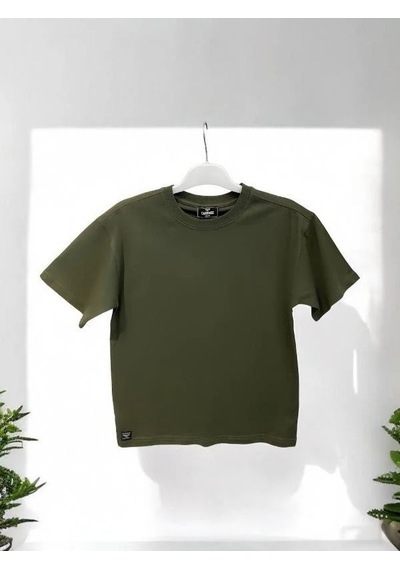 Carinos Erkek Çocuk Basic Pamuklu Tshirt-14555 Haki