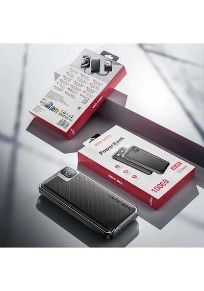 Ven-dens Vd-pb061 20000mah Premium Powerbank Dahili Çift Kablolu Siyah