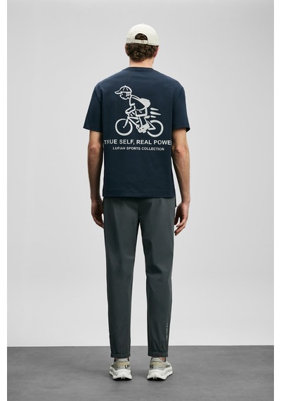 Lufian Mario Modern Grafik Erkek T-shirt 111020283 Lacivert