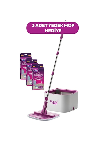 Wondero Otomatik Temizlik Seti - 3 Adet Yedek Mop Hediyeli Tek Renk