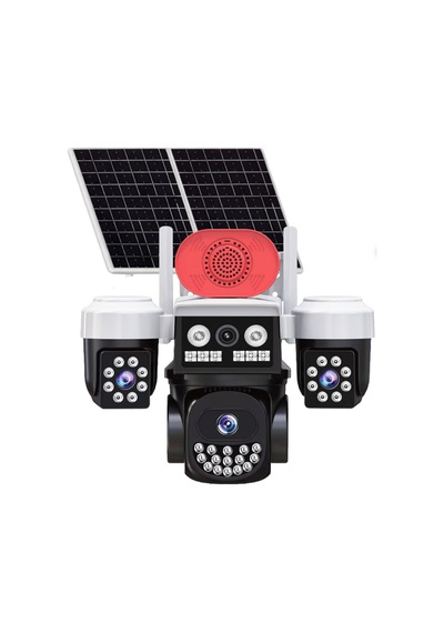 Onqam Js-s3 3x2mp 4g Dış Mekan Güneş Enerjili Pt Güvenlik Kamerası - 3 Lensli, 7/24 Kayıt Aov