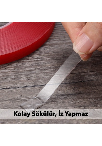 S-dizayn Çift Taraflı Bant 10mm X 33 Metre Şeffaf Silikon Vhb Bant A+kalite 10 MM x 33 M