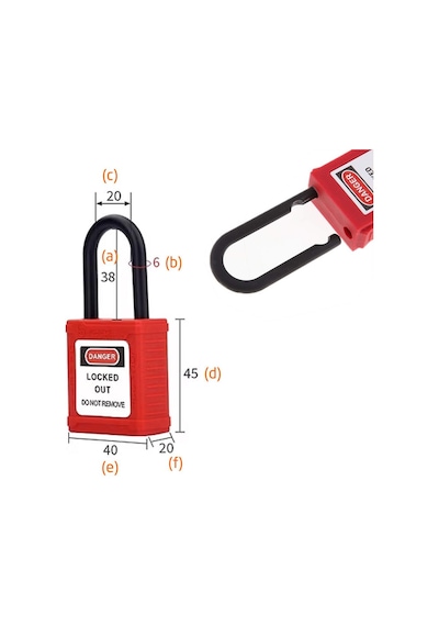 Safelock Bd-g11 İzole Emniyet Güvenlik Asma Kilit 38mm - Kırmızı