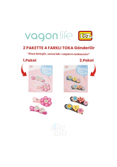 4'lü Saç Toka Seti Önce Birleştir,sonra Tak 2 Paket 4 Adet Gönderilir Yapı Toka Seti Ff 7134-7136