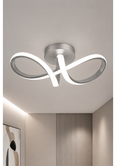 Savo Led Plafonyer Avize Beyaz Işık Gri