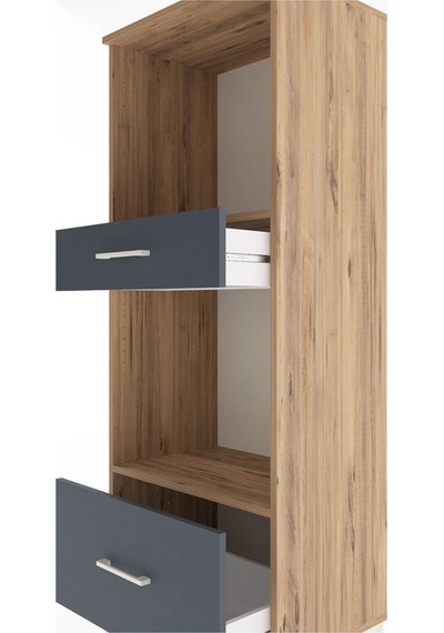 Hyperion Dolap 2 Raflı 2 Çekmeceli 60x44x163 Çam-antrasit Atlas Çam