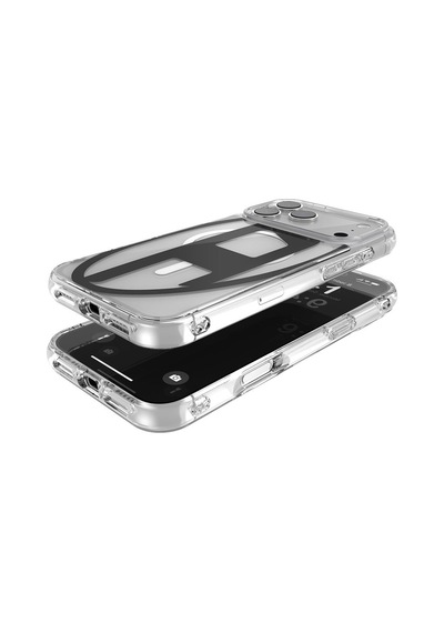 Diesel Apple iPhone 17 Pro Max Uyumlu Magsafe Destekli Oval D Metalik Kılıf - Siyah