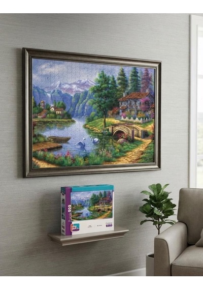 Yalnız Doğa Ve Kuğu Gölü İkili Set - 1000 + 500 Parça İkili Puzzle Seti