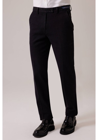 Ysf Erkek Siyah Düz Regular Fit Kot Pantolon