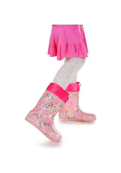 Kiko Kids Unicorn Su Geçirmez Kız Çocuk Yağmur Çizmesi Pembe - Turkuaz Pembe - Turkuaz