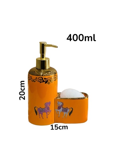 Premium Porselen Horse Sıvı Sabunluk, Süngerlik Bölmeli 47067 Çok Renkli