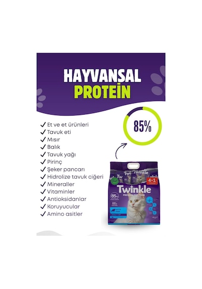 Twinkle Yetişkin Kediler İçin Balıklı Tam Ve Dengeli Kedi Maması 4 Kg
